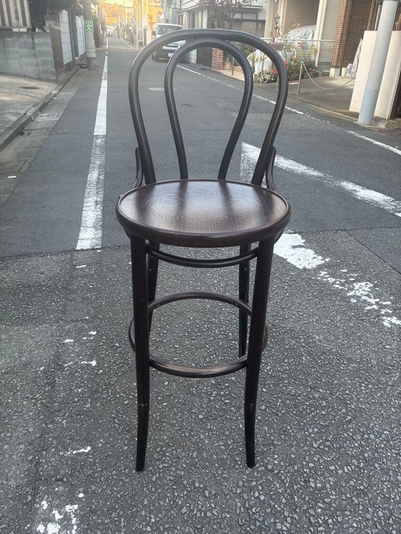 TON社　木製バースツール ダークブラウン②
