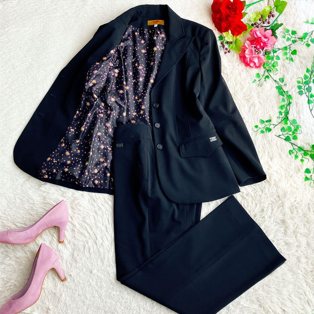 KENZOケンゾー★ストレッチ パンツスーツ セットアップ 総柄 ワイドフレア