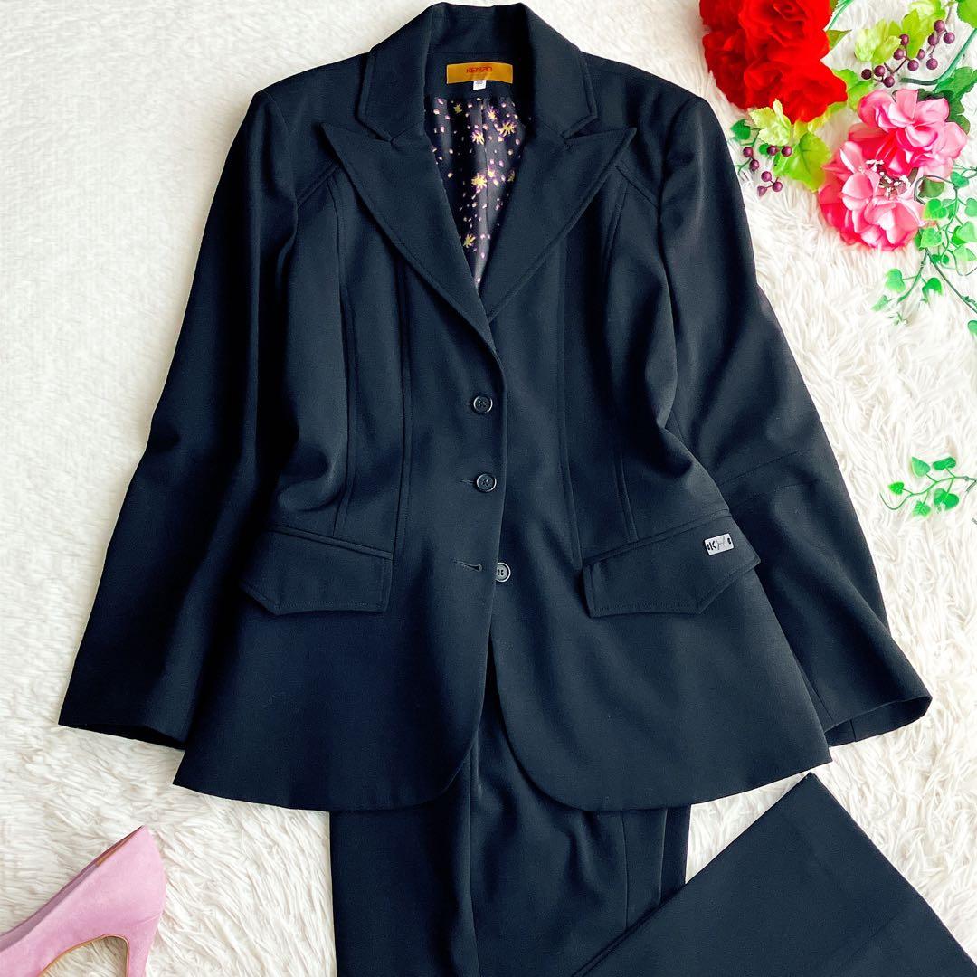 KENZOケンゾー★ストレッチ パンツスーツ セットアップ 総柄 ワイドフレア