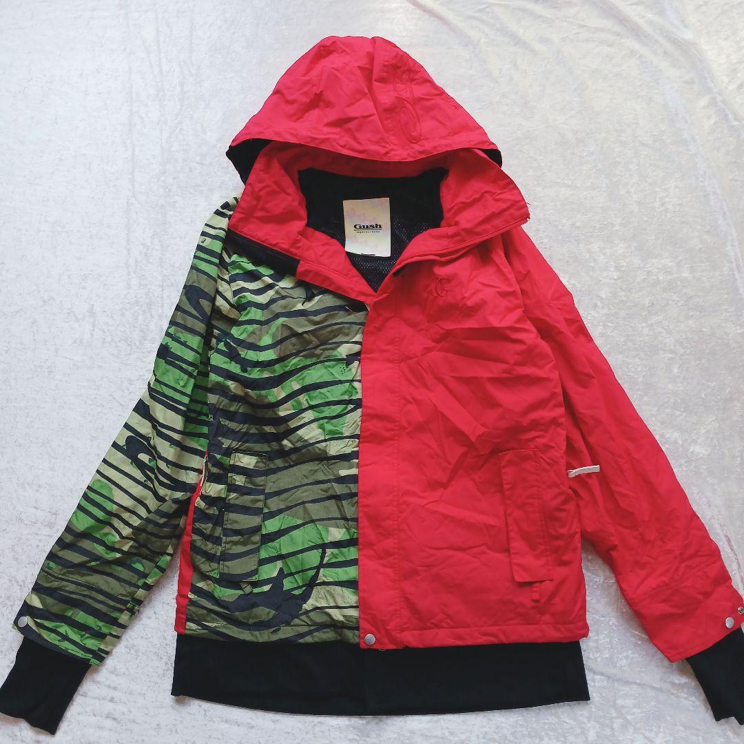 Gush スノーボード用ジャケット 赤緑