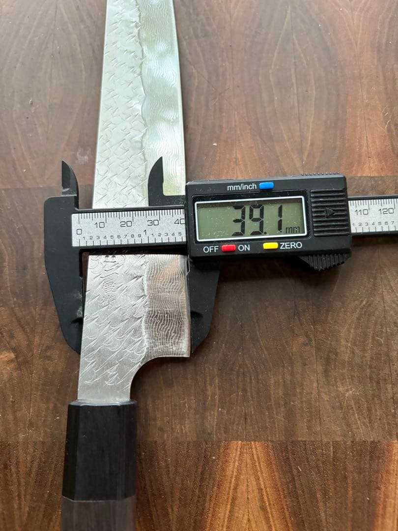 二唐刃物　SPG STRIX 切付　筋引　240mm 包丁槌目　ダマスカス