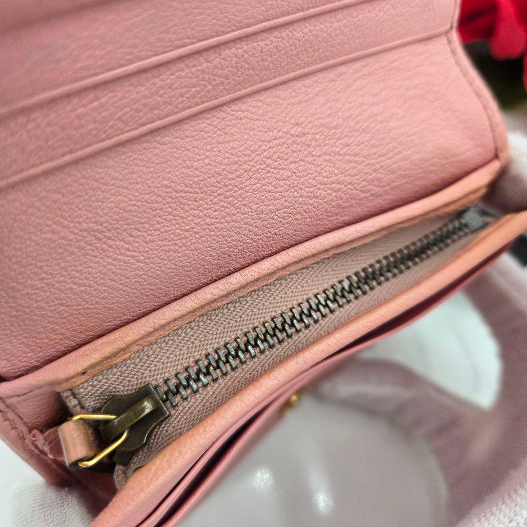 GUCCI グッチ 折り財布 財布 GG マーモント バンブー ピンク