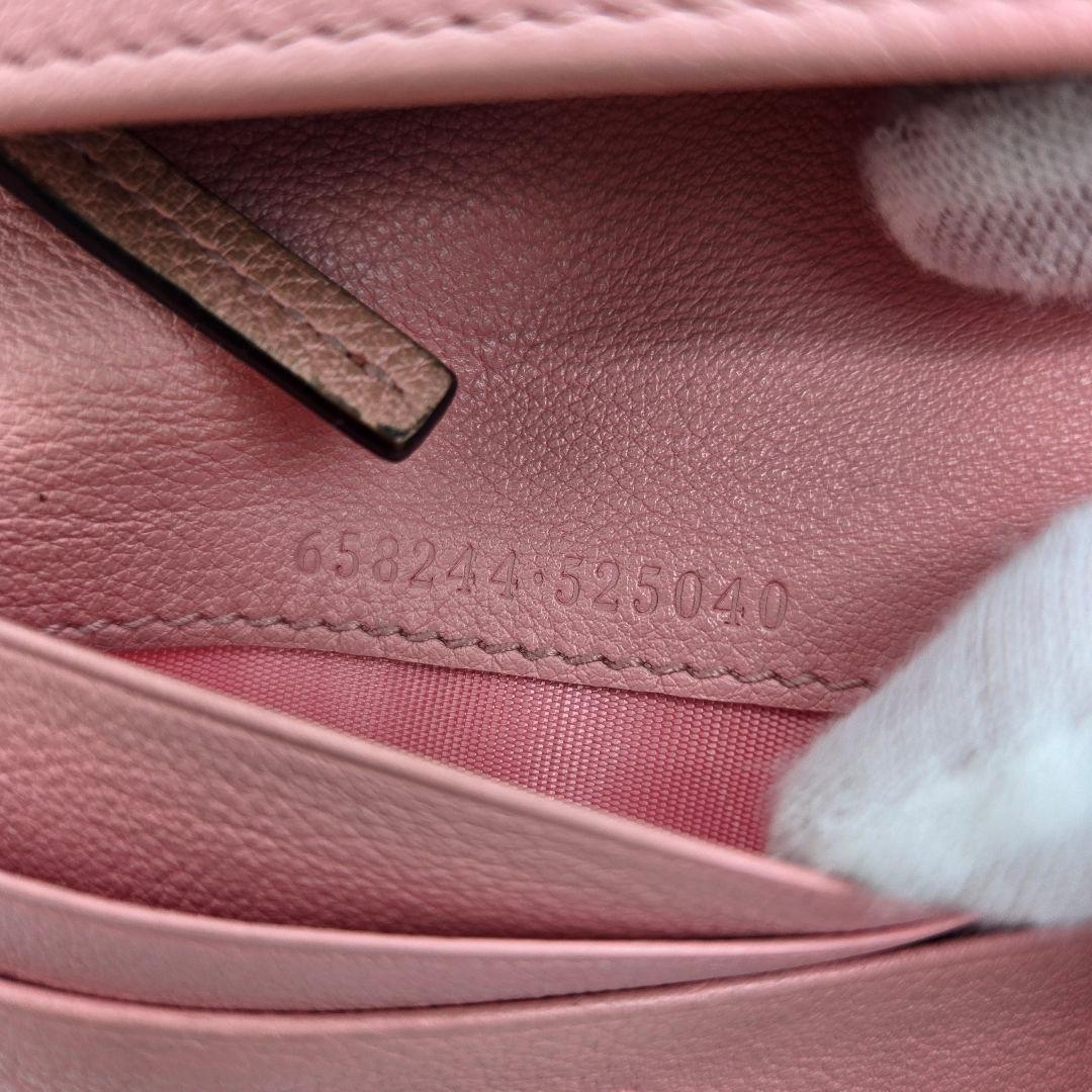 GUCCI グッチ 折り財布 財布 GG マーモント バンブー ピンク