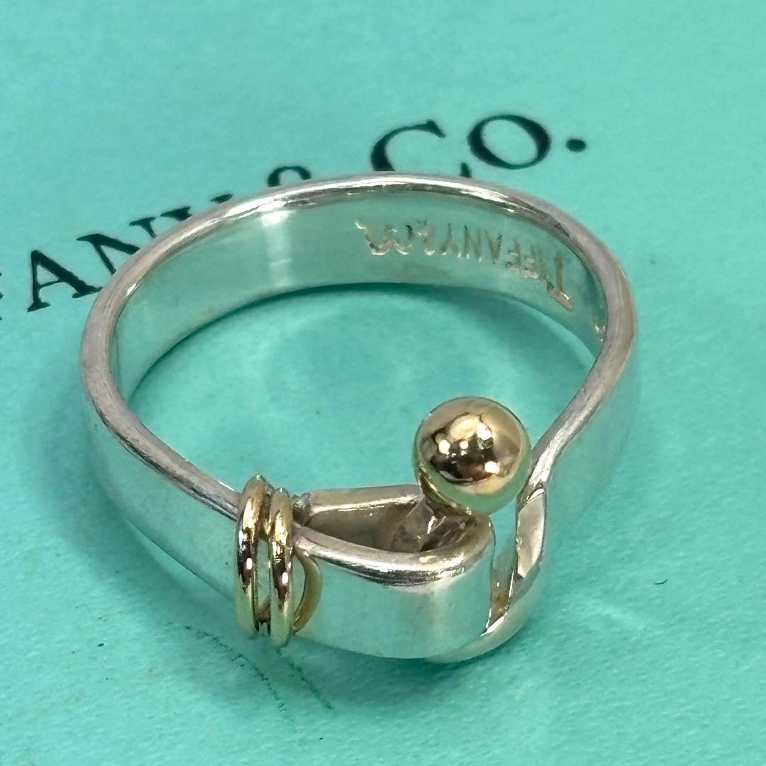 Tiffany & Co. ティファニー K18×SV925 フック&アイ12号
