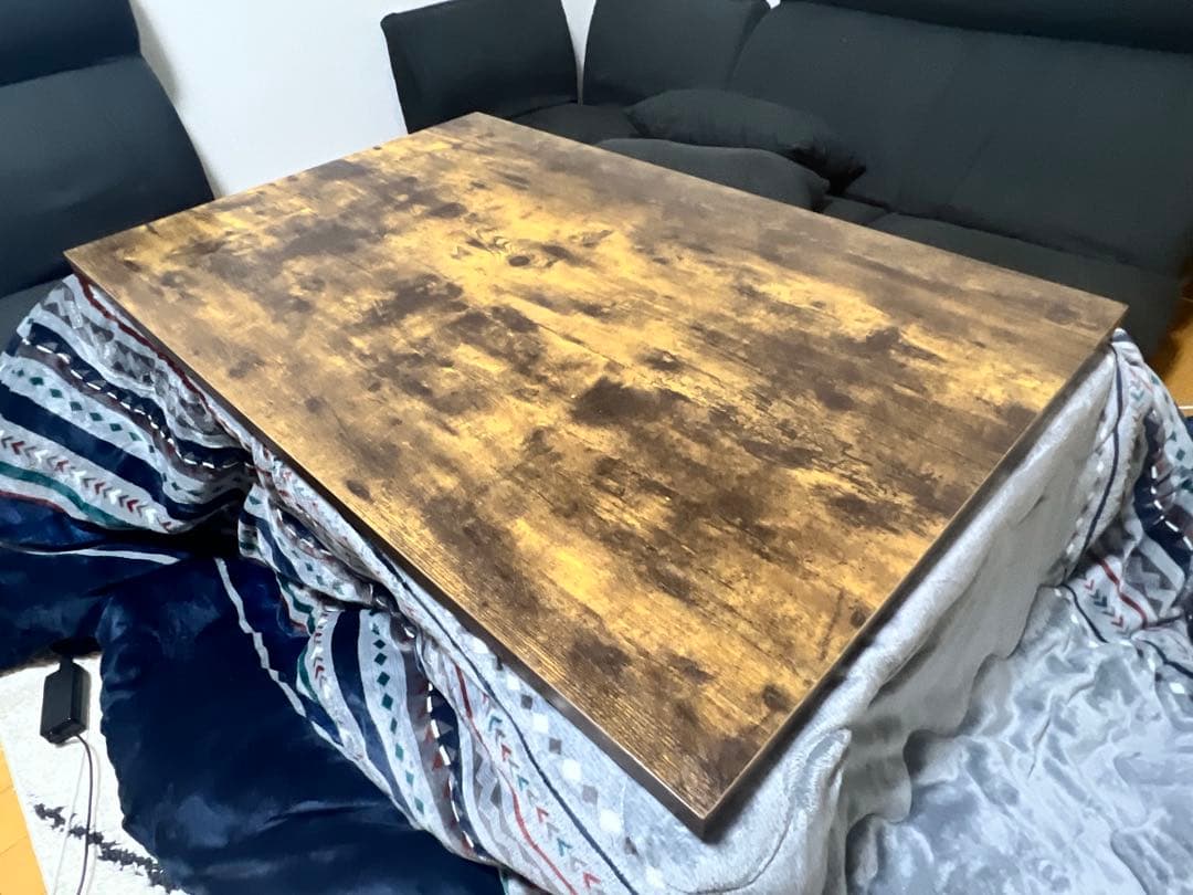 ダークブラウン 木製 こたつテーブル