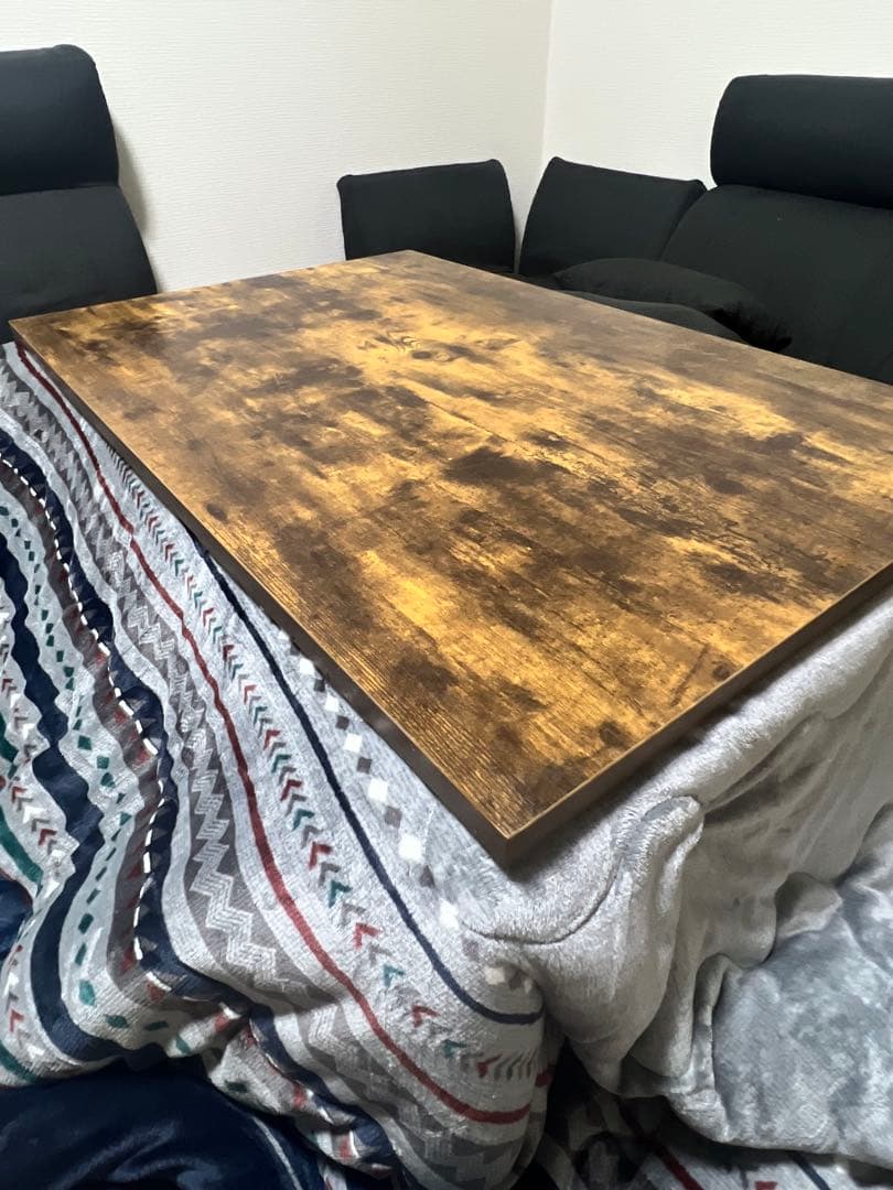 ダークブラウン 木製 こたつテーブル