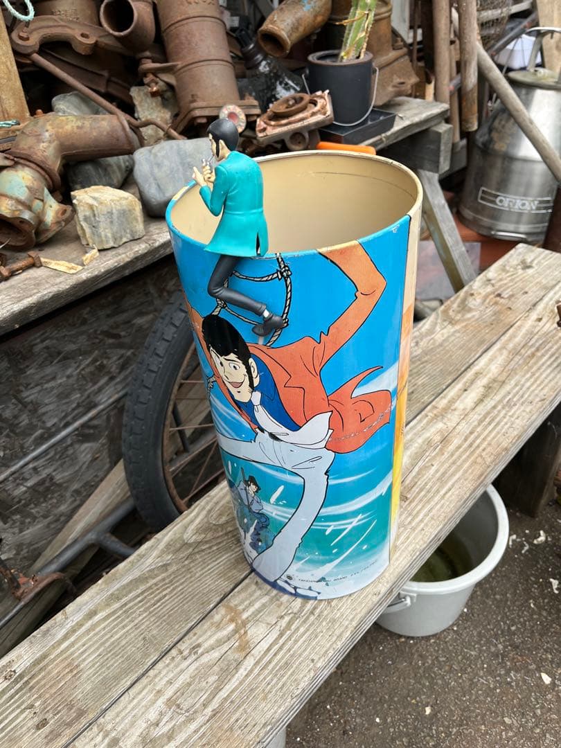 ルパン三世ブリキゴミ箱、ルパン三世バケツ、ルパンブリキゴミ箱、不二子ゴミ箱