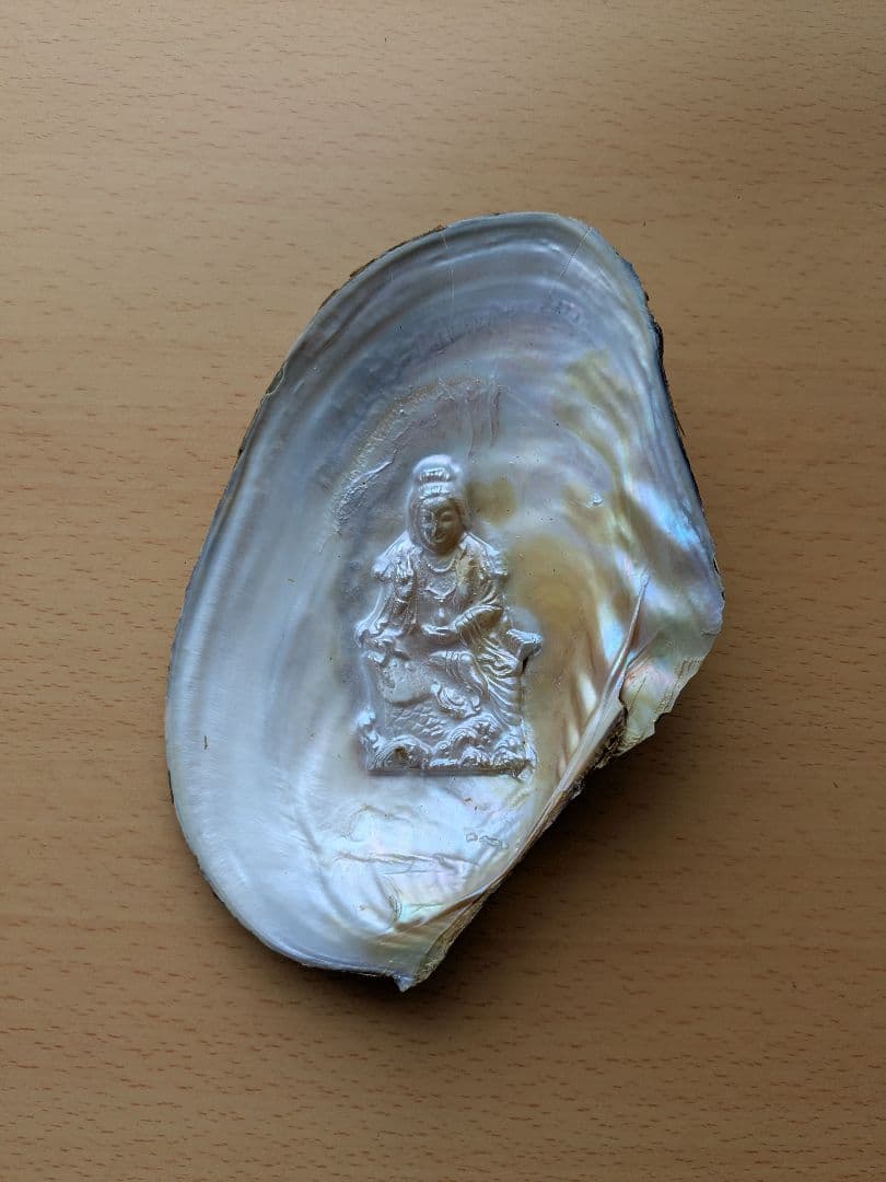 仏像真珠／淡水パール母貝 no.109