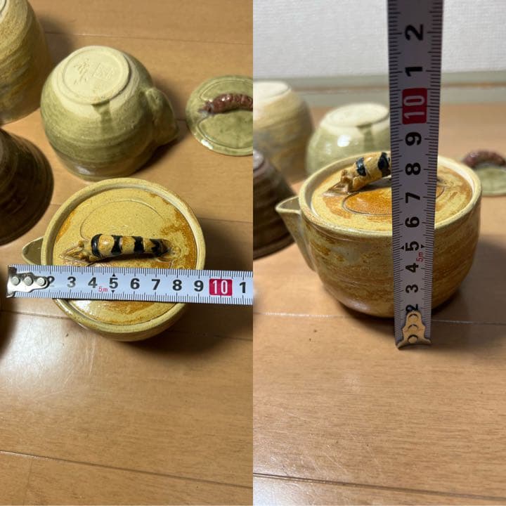 693 希少　虫明焼　備前焼　宝瓶　5客　未使用　　　有田焼