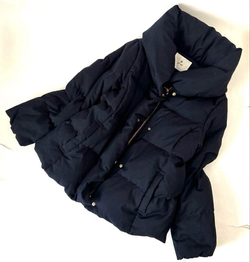 美品✨ef-de エフデ　大きいサイズ　ダウンジャケット 13号　ボリューム襟