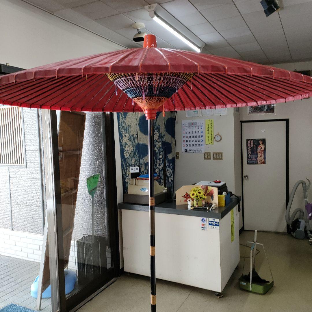野点用赤傘中サイズ3尺径167cm高さ230cmスタンドは別売り