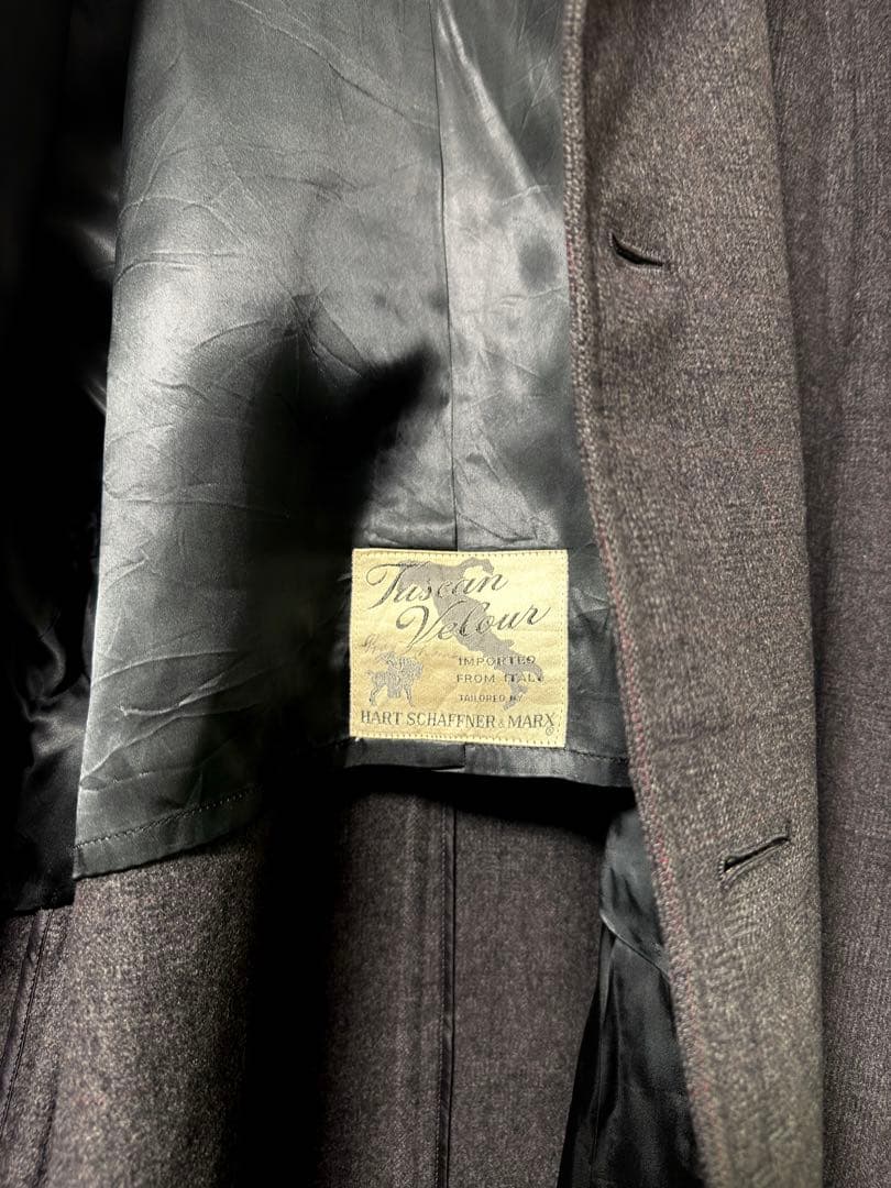 50s 60s ヴィンテージ ウールコート イタリア製グレー ロングコート 古着