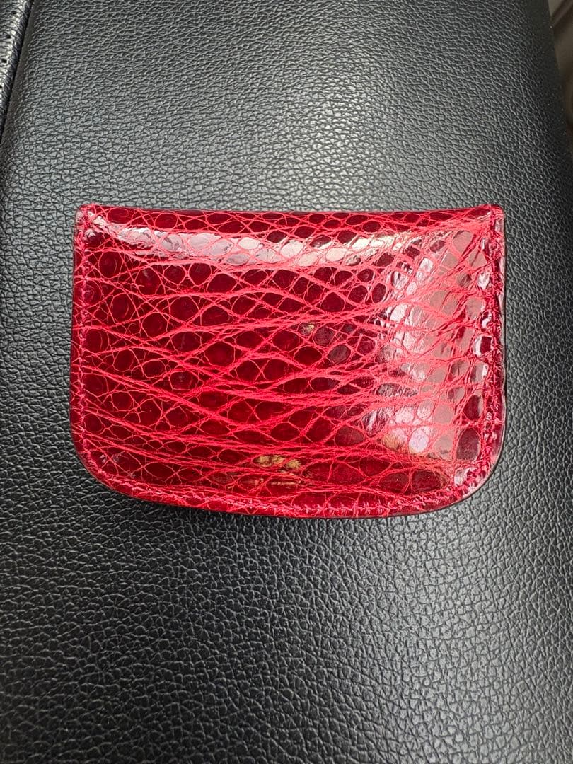 小物 OLD GUCCI Crocodile Leather Coin Case