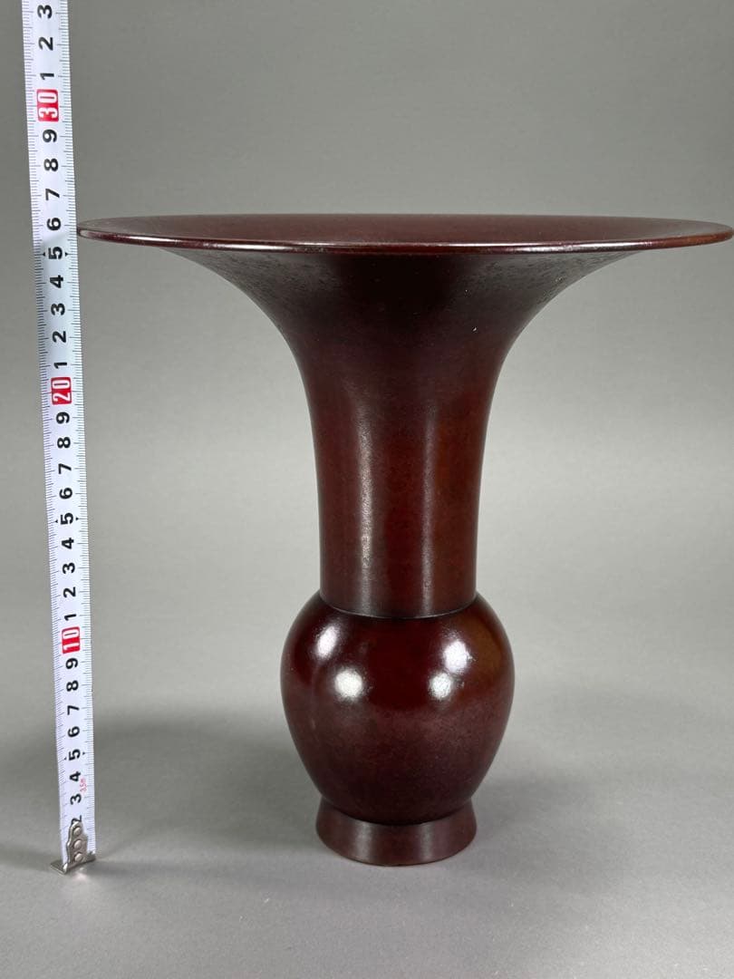 池坊　いけばな　古流　銅花器　華道具　唐銅花器　高さ25.8cm