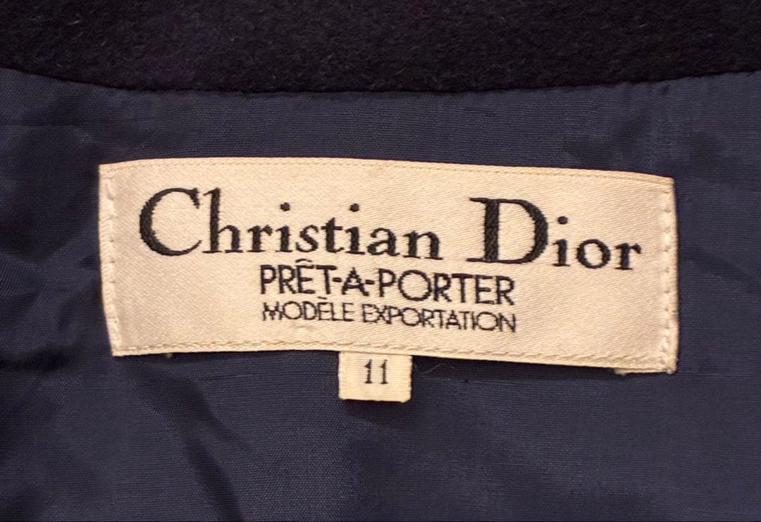 Christian Dior クリスチャンディオール　ロングコート　紺　L