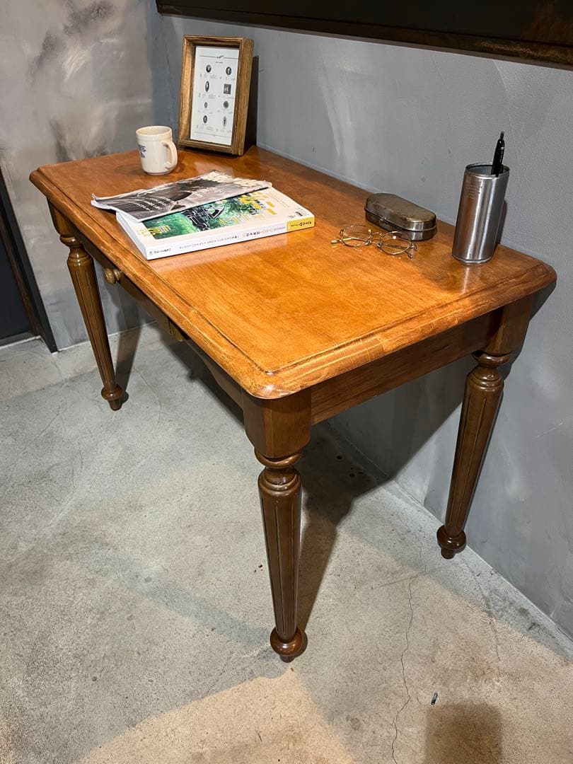 大晦日〜1/2限定価格　ヴィンテージ　ウッド　デスク テーブル　ドロワー