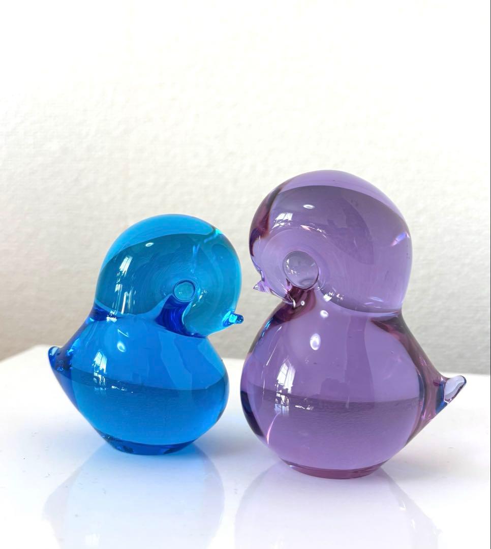 【FMkonstglasコンストグラス】ガラス製 鳥の置物 ペーパーウエイト