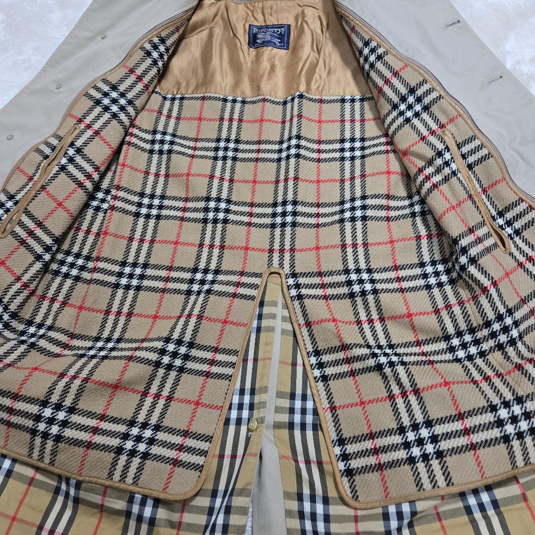 バーバリーズ ステンカラーコート ウール ライナー付き ノバチェック