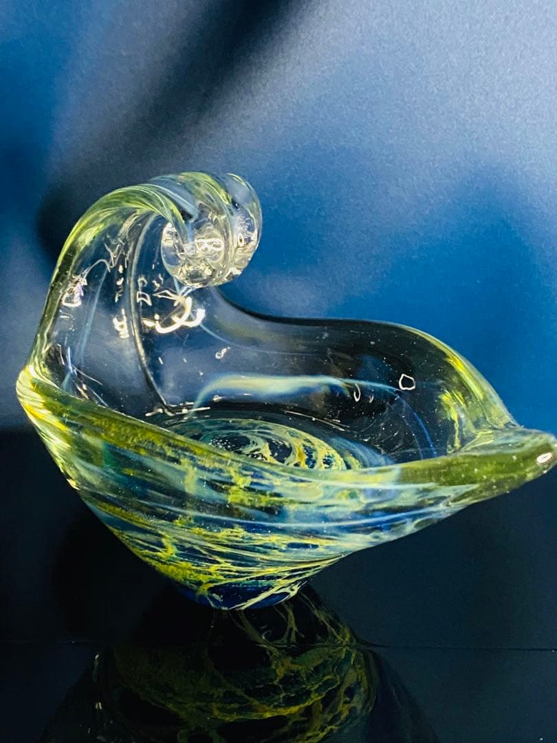 ガラス　小物入れ　サインあり　宇宙　アース　地中海　海底　惑星　地球　神秘