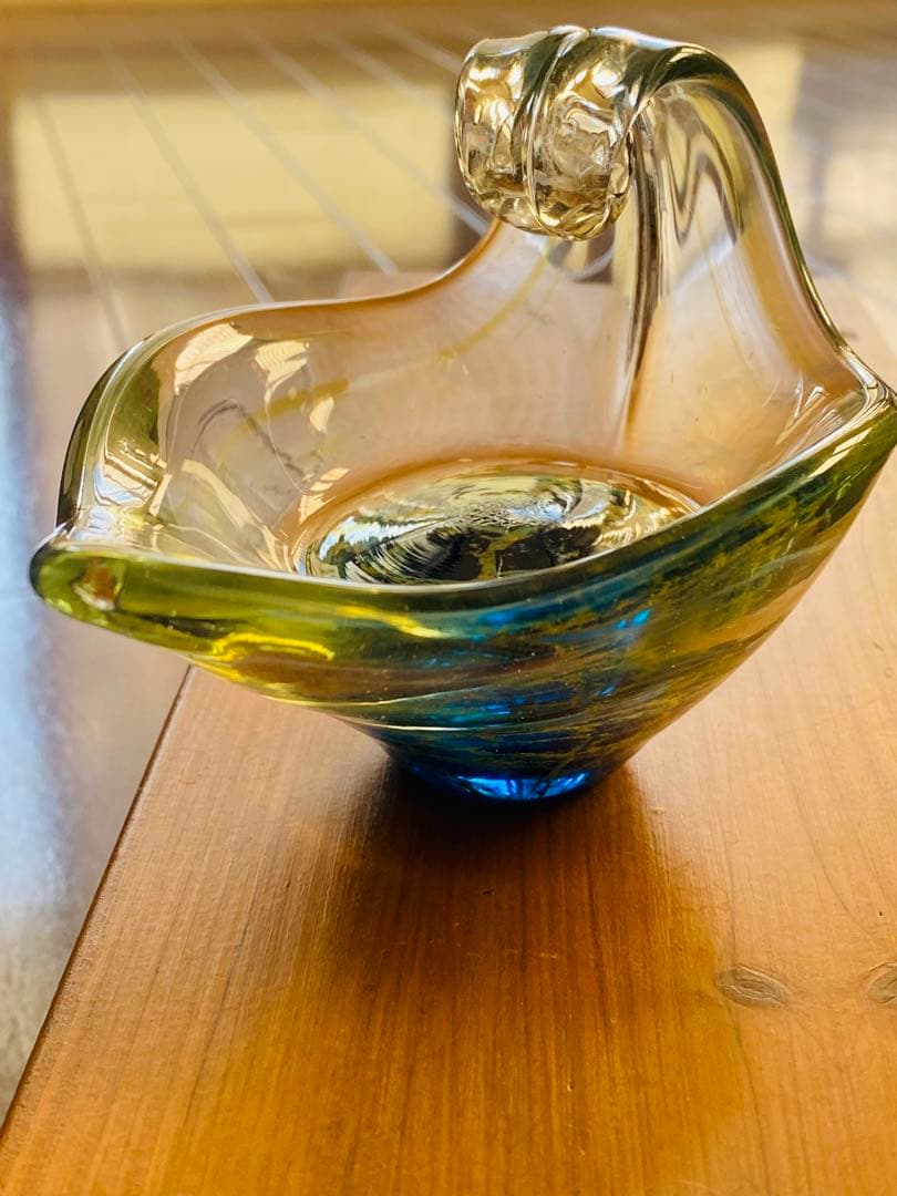 ガラス　小物入れ　サインあり　宇宙　アース　地中海　海底　惑星　地球　神秘