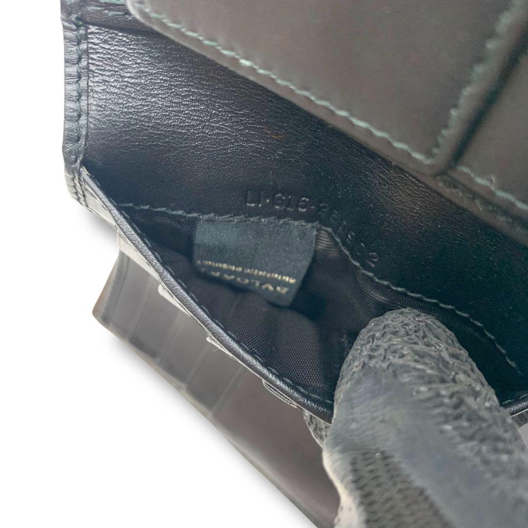 極美品　ブルガリ　折りたたみ　財布　レザー　ブラウン　黒