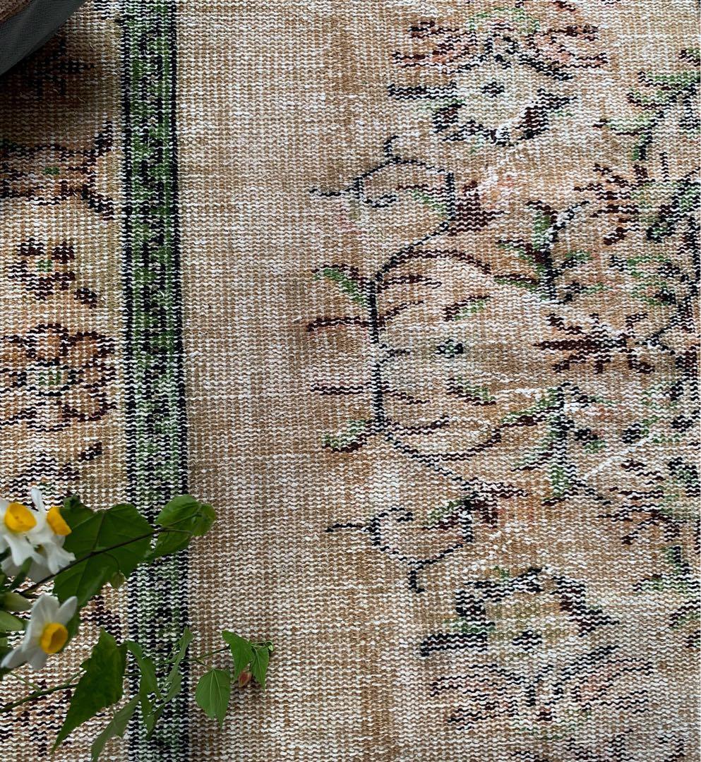 特大　超大判　カーキベージュ　　271×168 トルコヴィンテージラグ
