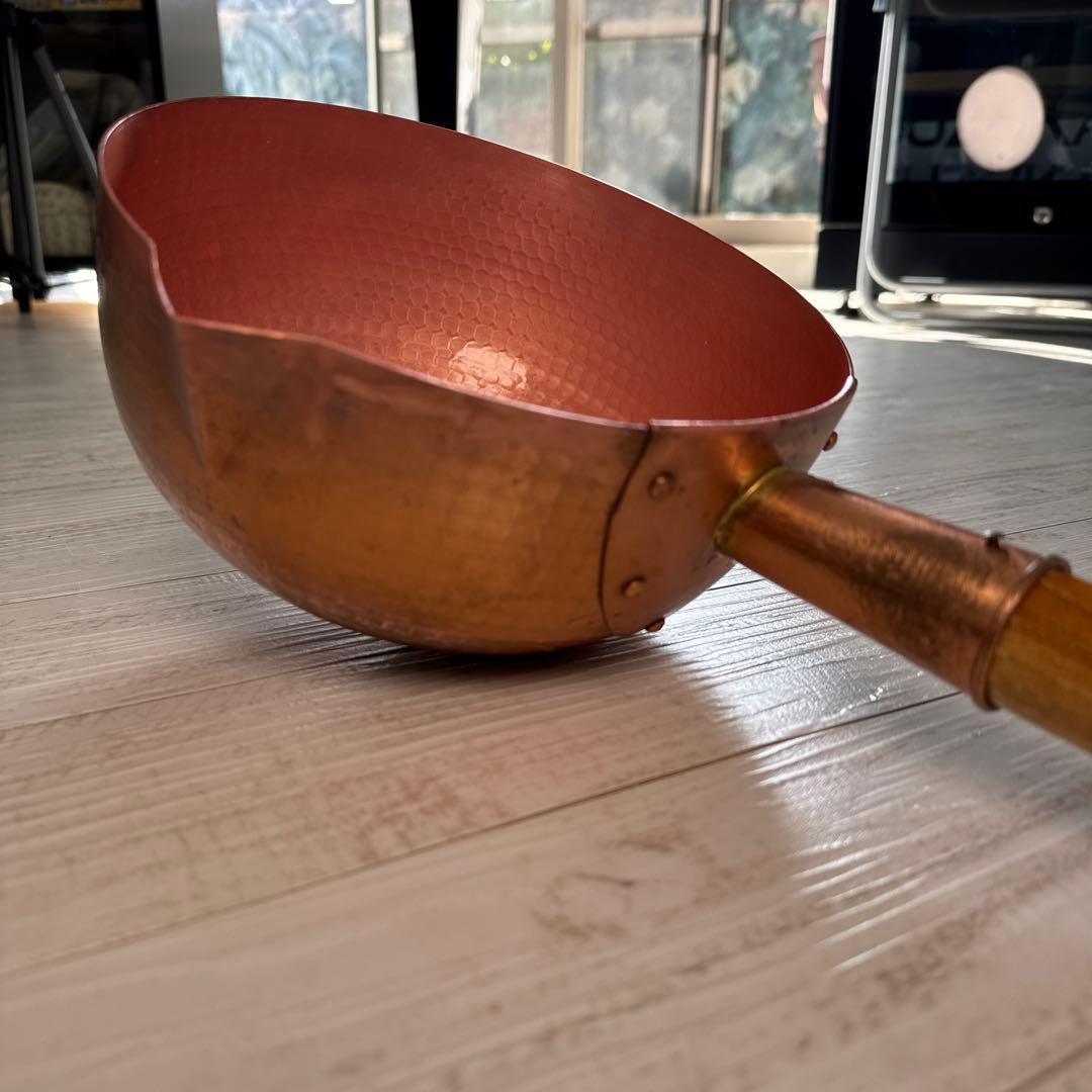 純銅鍋　片手鍋 木製ハンドル