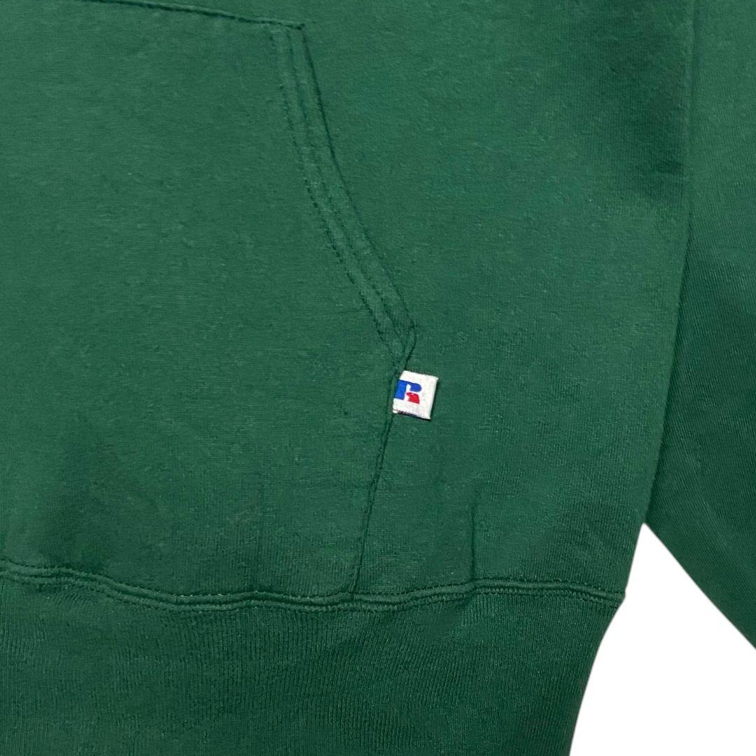 90sヴィンテージ古着USA製 ラッセル カレッジパーカー 緑 XL スウェット