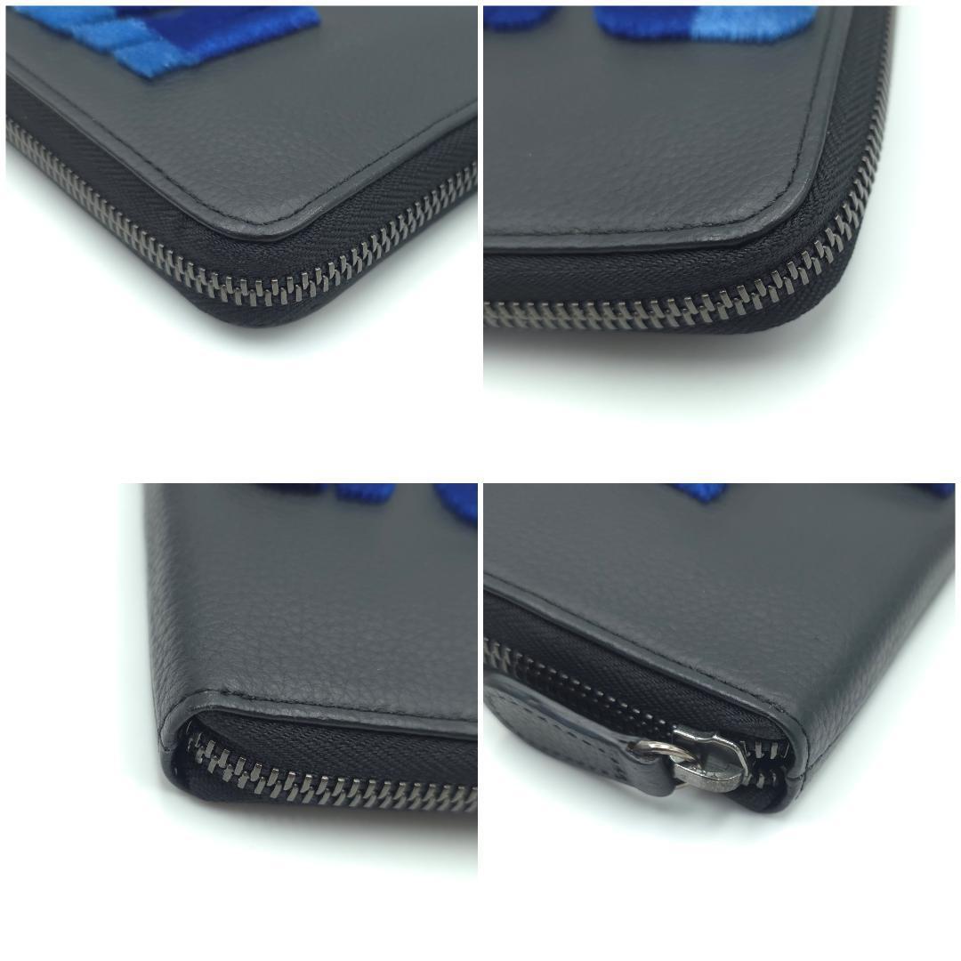 未使用 KENZO ケンゾー ラウンドファスナー 長財布 ブラック メンズ レザ