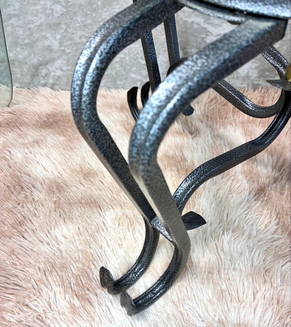 ネコ脚 ガラストップテーブル アンティーク ビンテージ