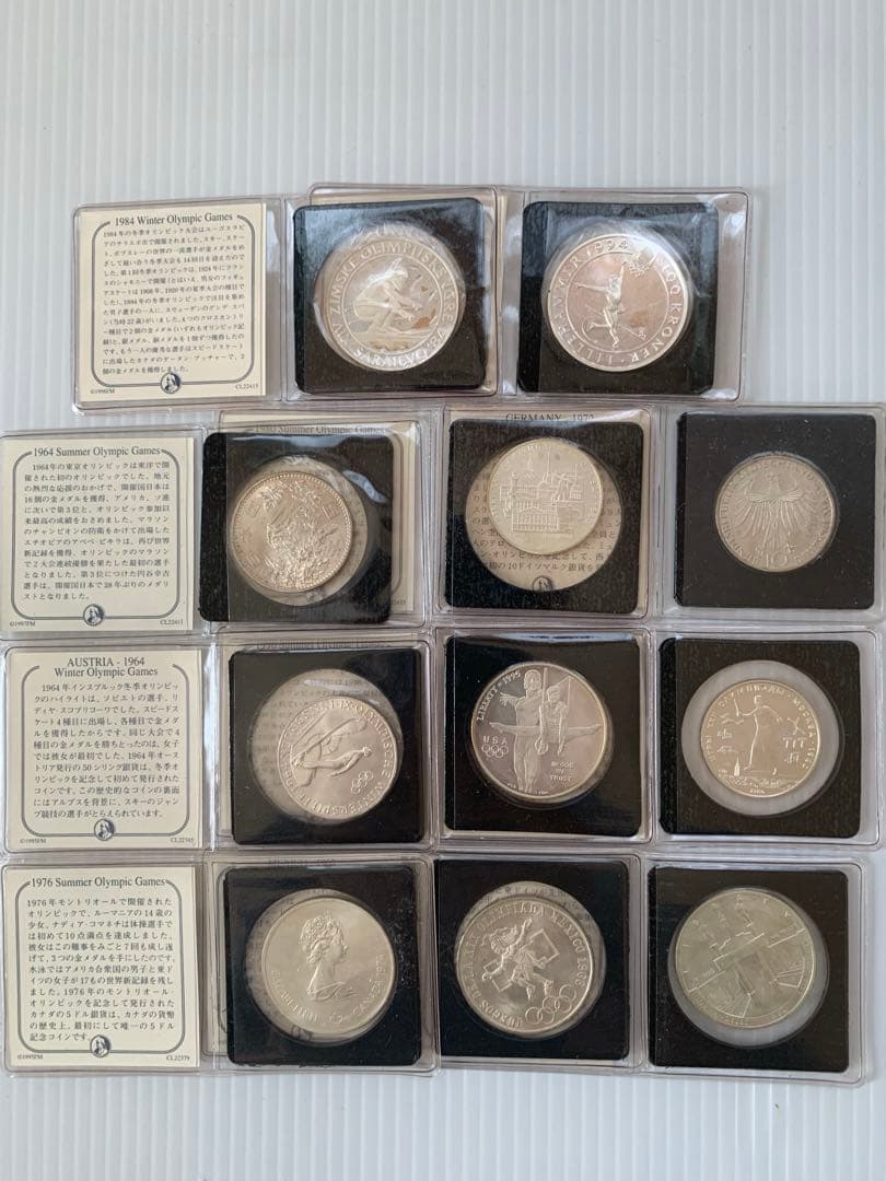 フランクリンミント オリンピック競技大会記念銀貨11枚 解説書8枚