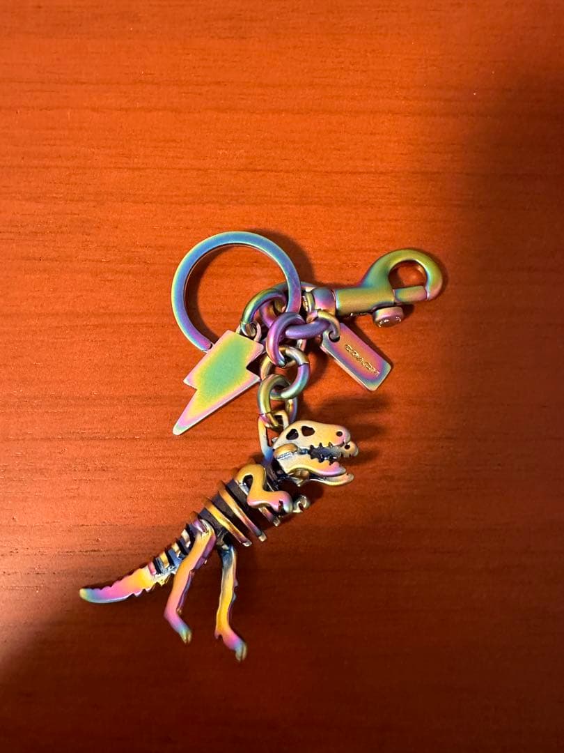 【COACH】コーチ　レキシー　恐竜　チャーム　レインボー