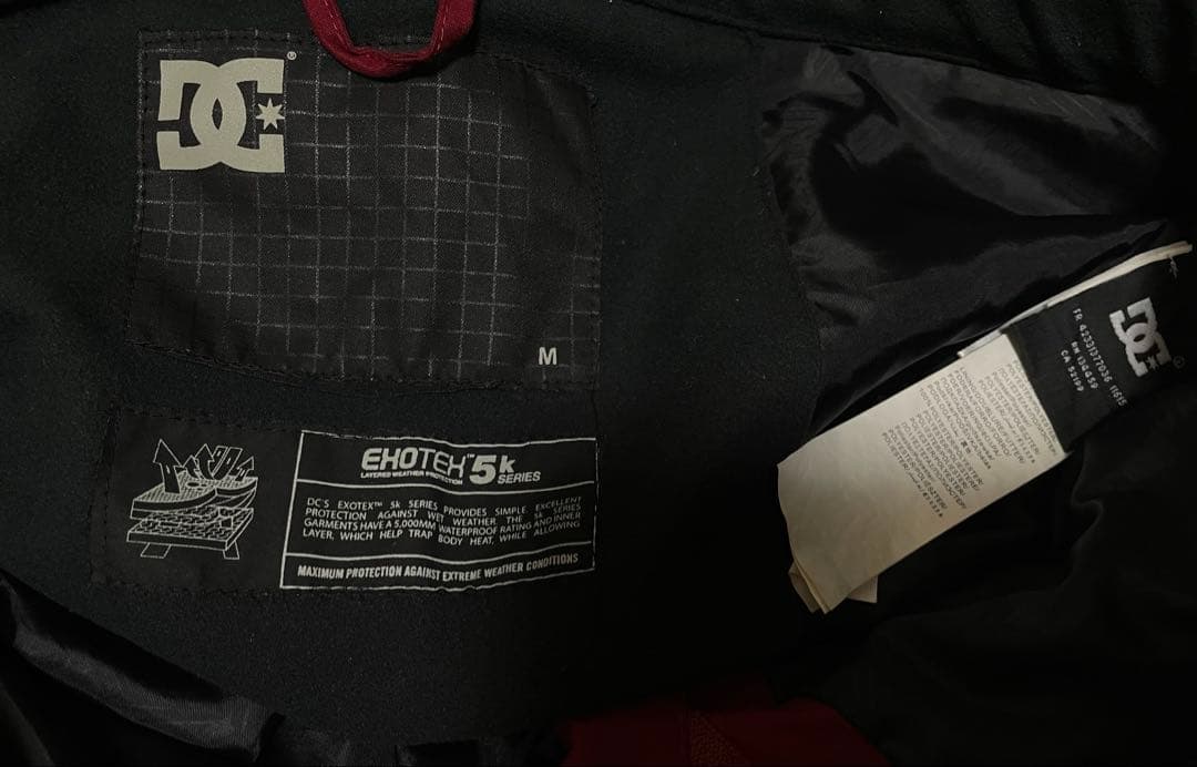 DC スノーボードウェア パーカー ボーダー ブラック ボルドー 上下セット M