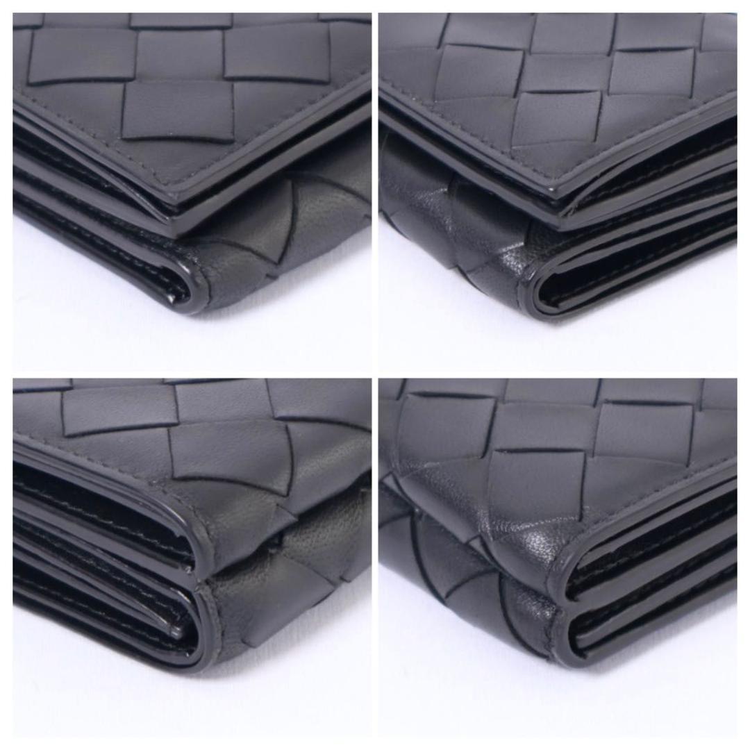 【超極美品】BOTTEGAVENETA 三つ折り財布　イントレチャート　黒