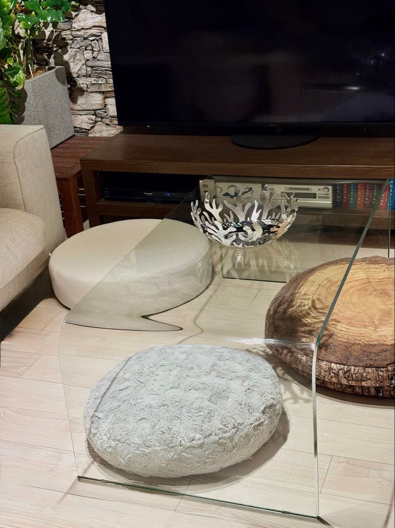 【お引き取り限定】透明ガラス サイドテーブル