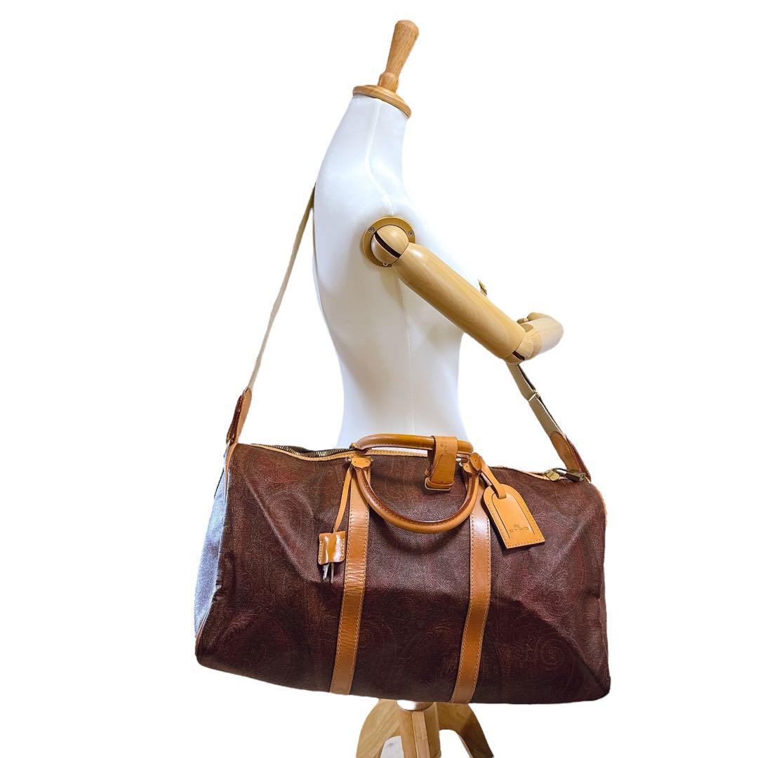 美品　エトロ　ボストンバッグ　2way 大容量　ペイズリー柄　鍵・収納袋付き