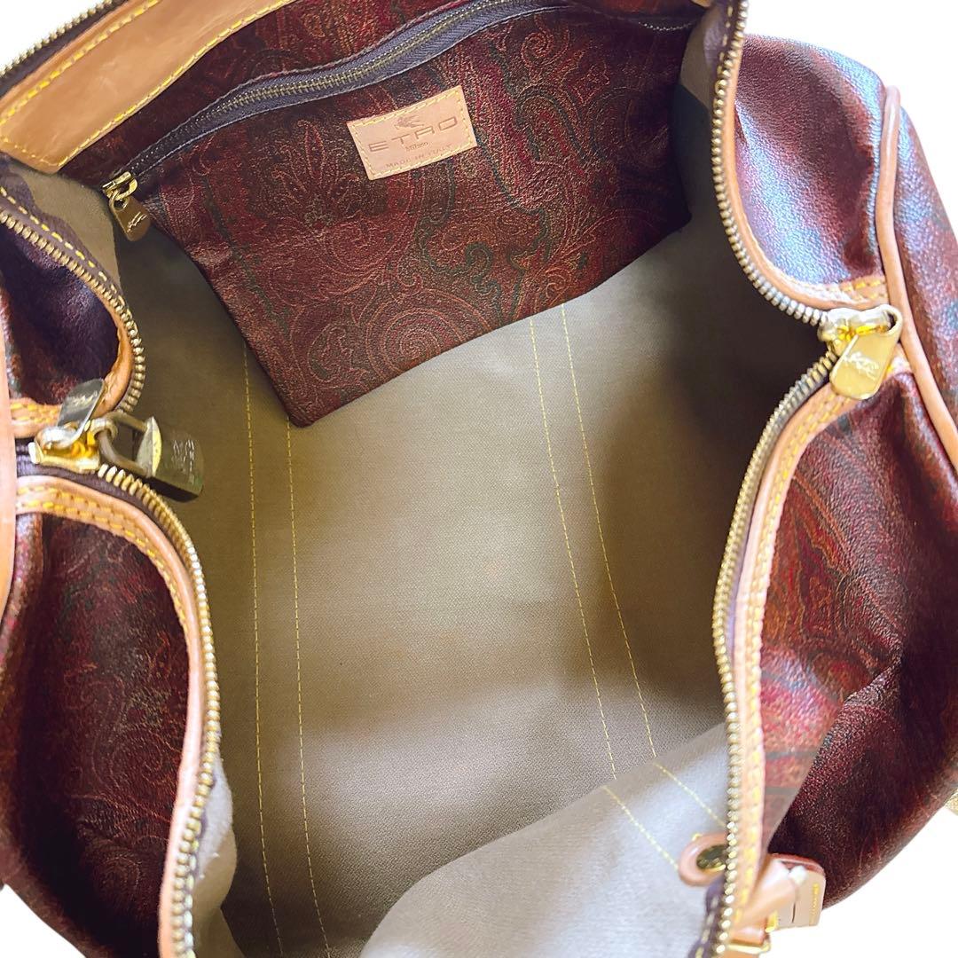 美品　エトロ　ボストンバッグ　2way 大容量　ペイズリー柄　鍵・収納袋付き