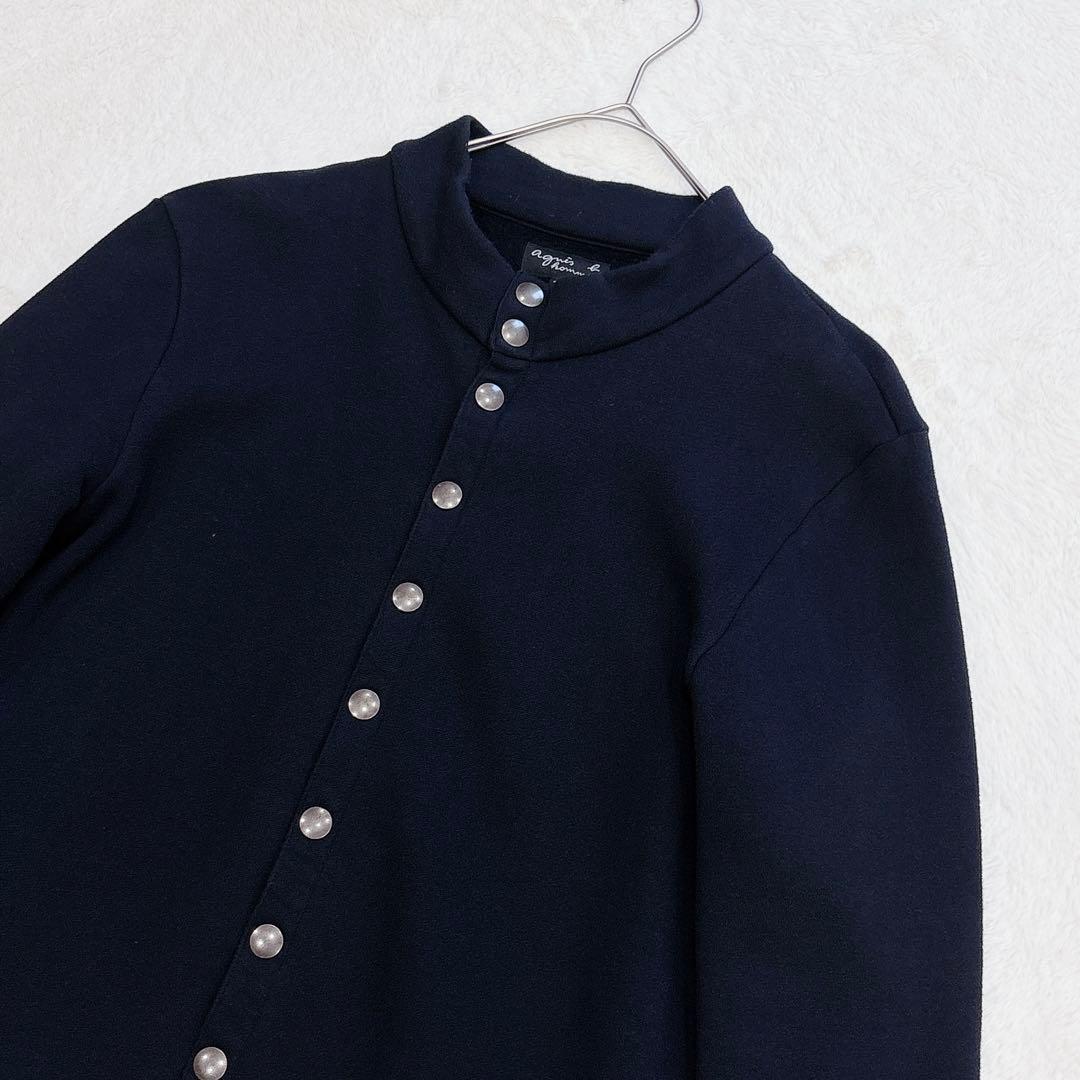 agnes b. スタンドカラー カーディガン アニエスベー ブラック