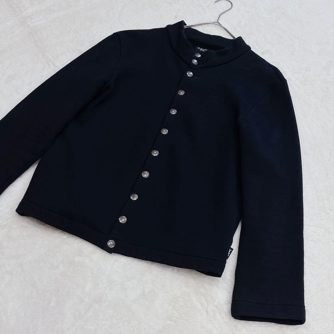 agnes b. スタンドカラー カーディガン アニエスベー ブラック