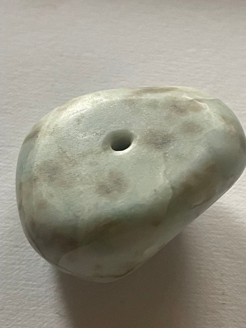 縄文期 翡翠製 緒締め玉形大珠　出土品　糸魚川翡翠