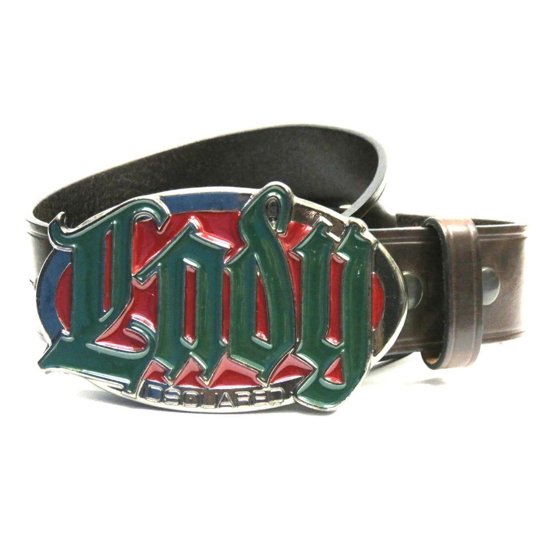 Dsquared2　Lady　ロゴ　　レザーベルト　ブラウン