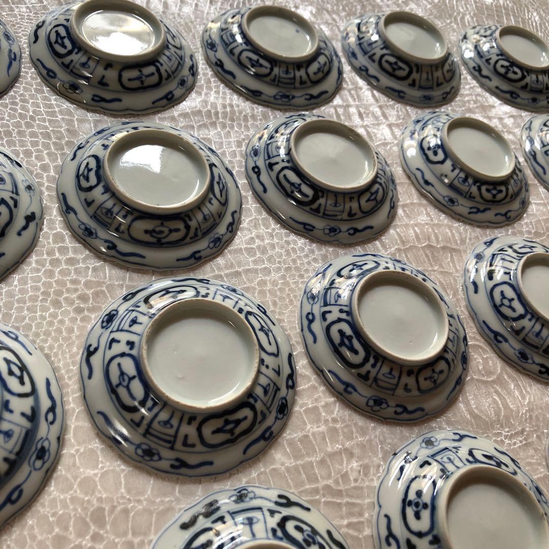 古伊万里 芙蓉手染付花鳥図手塩皿20枚　文化文政期