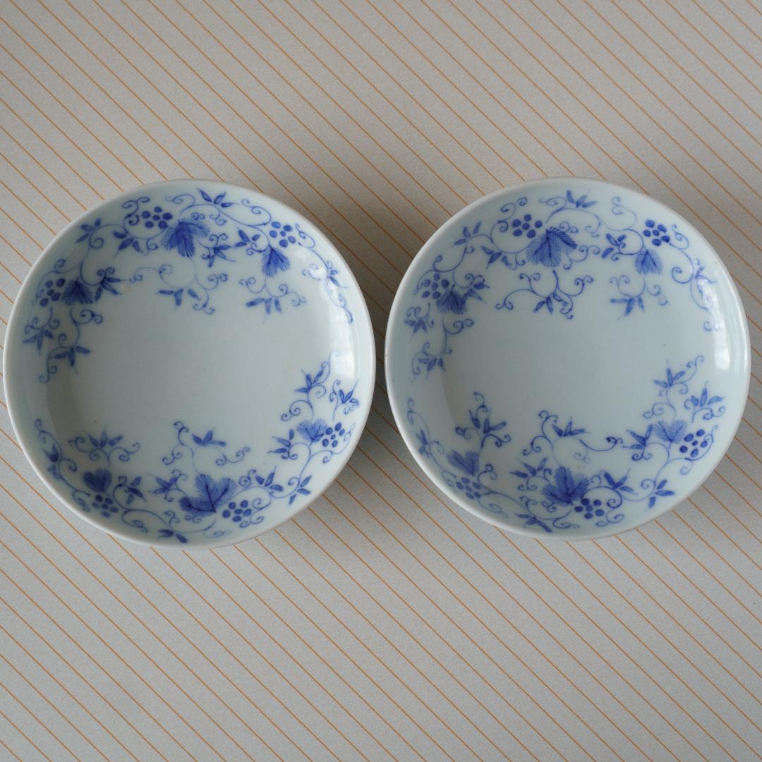 古伊万里　小皿　染付　南天吉祥紋様　大明成化年製　10枚セット