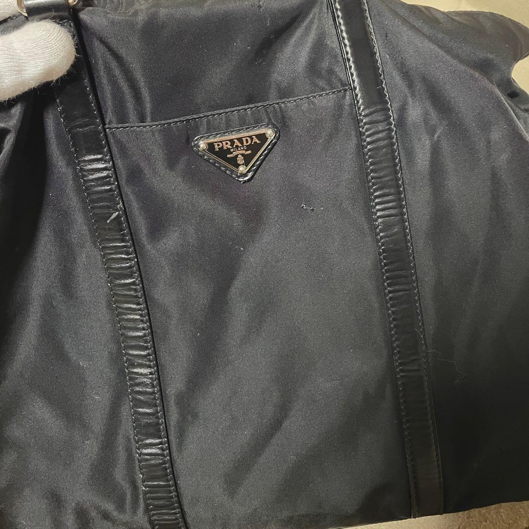 【良品】PRADA プラダ　ビジネスバッグ　トート　ナイロン　レザー　ブラック