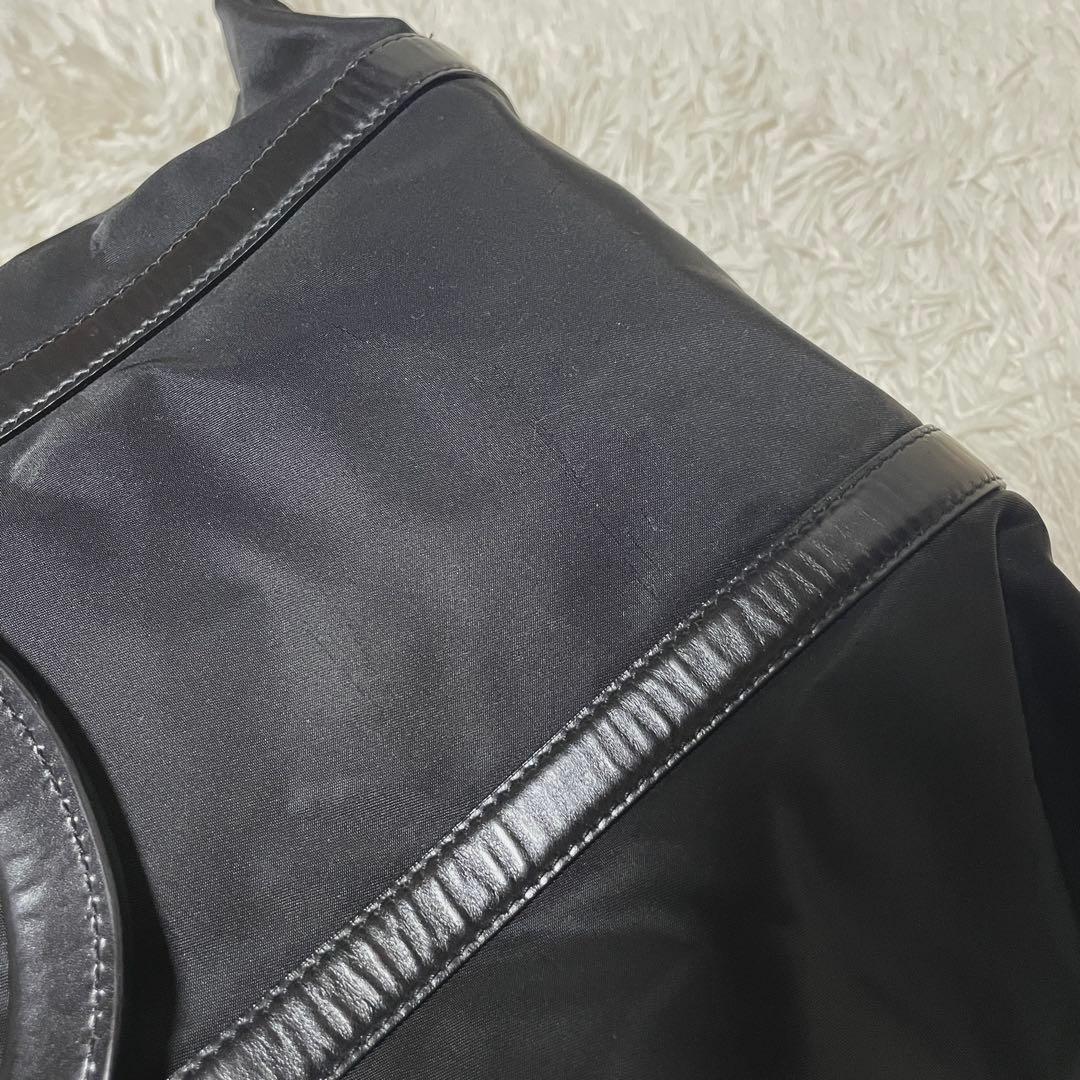 【良品】PRADA プラダ　ビジネスバッグ　トート　ナイロン　レザー　ブラック