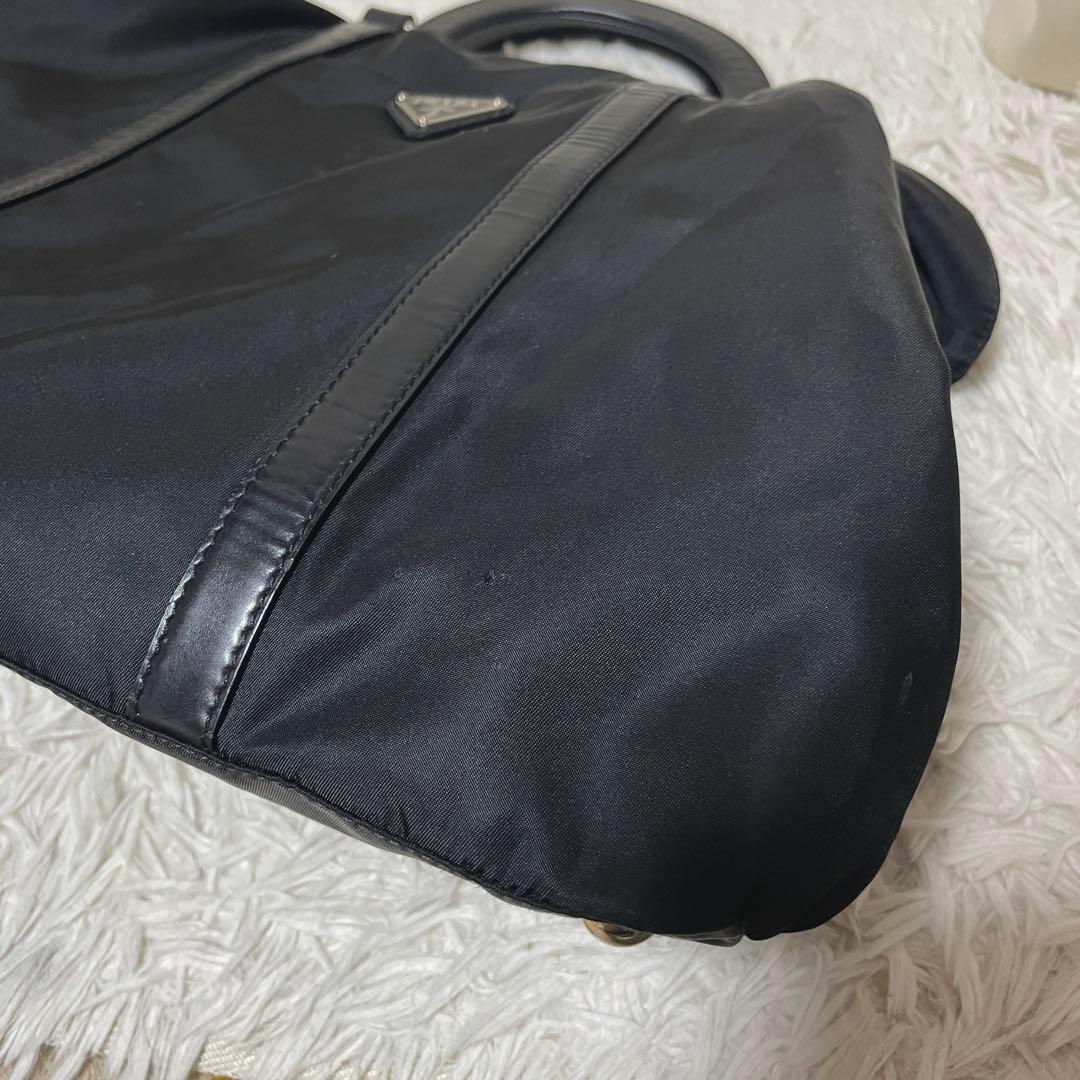 【良品】PRADA プラダ　ビジネスバッグ　トート　ナイロン　レザー　ブラック