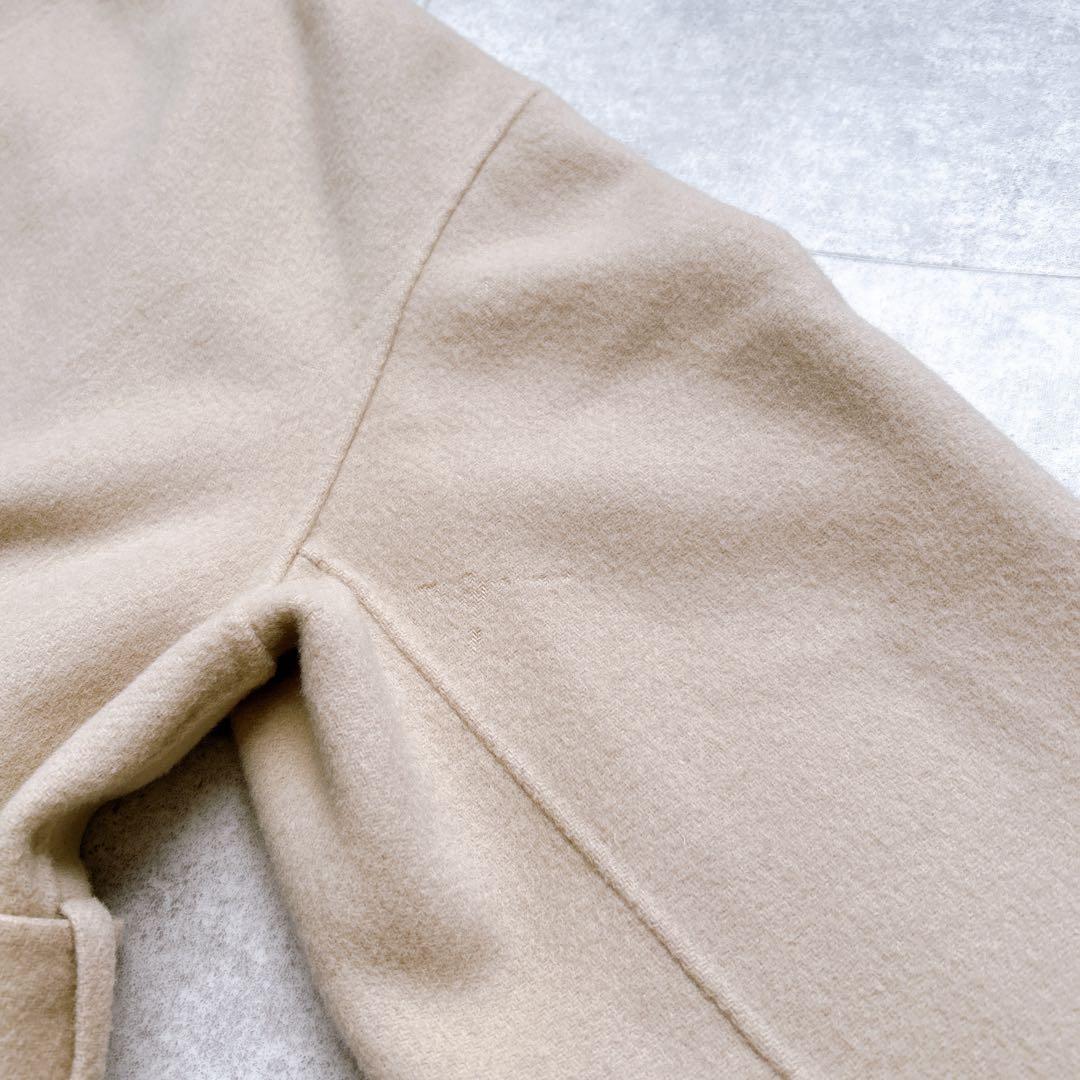 イエナ マンテコ ダブルフェイス リバーコート ベルト ベージュ ロング ウール