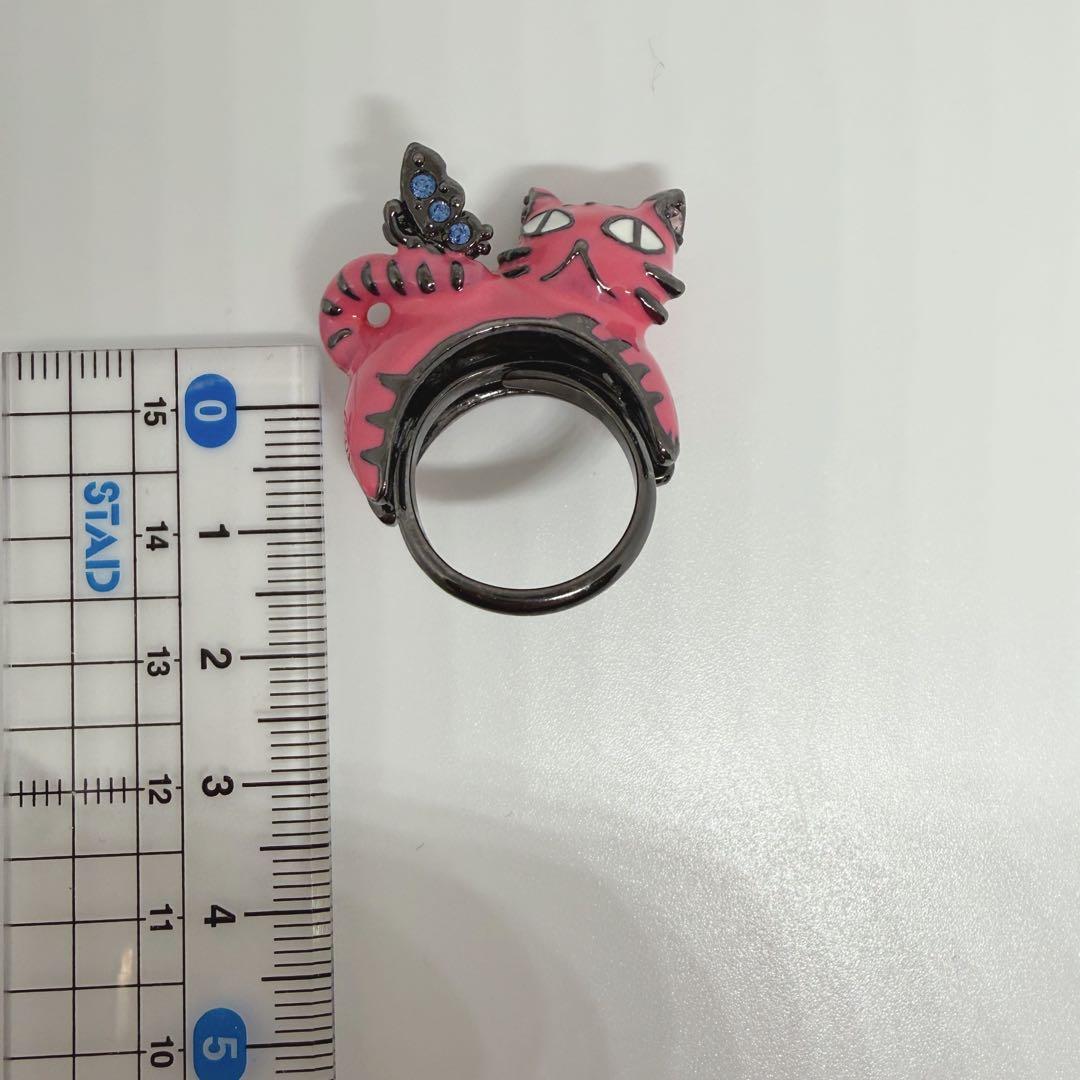 ANNA SUI 猫と蝶のリング アナスイ 猫と蝶々 動物指輪