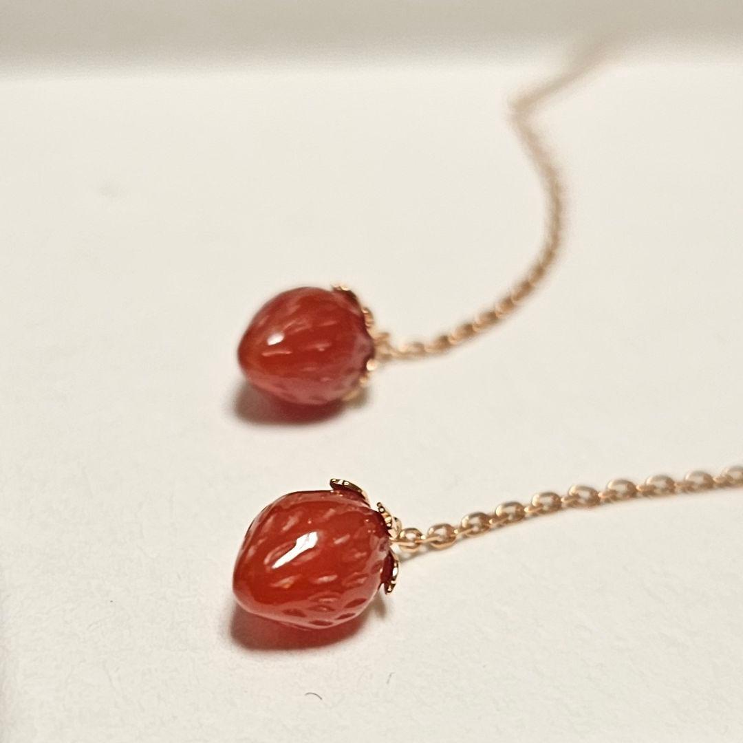 K10 PG レッドアゲート ピアス