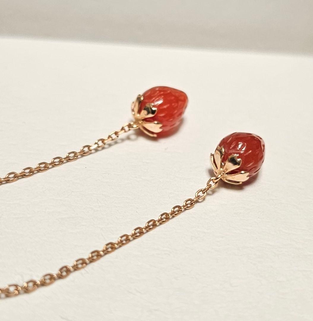 K10 PG レッドアゲート ピアス